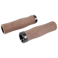 POIGNEE VTC / CITY NEWTON LIEGE/PLASTIQUE MARRON LOCK ON NOIR L130mm AVEC BOUCHON NOIR (PAIRE)