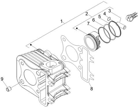 Groupe cylindre-piston-axe