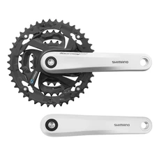 PEDALIER VTT SHIMANO 6/7/8V. TOURNEY FC-TX801 170mm 42-32-22 MANIVELLES ARGENT ET PLATEAUX NOIRS (MONTAGE ATELIER)