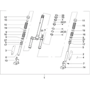 Fourche tube direction   ensemble butee dir