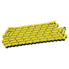CHAINE MOTO VOCA 420 RENFORCE COULEUR JAUNE FLUO 136 MAILLONS
