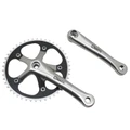 CHAINSET FOR ROAD BIKE- FIXIE 3.30 -ALUMINIUM- -SILVER-/BLACK 165mm WITH 46T.CHAINRING- (FIXIE / SINGLESPEED)  Ø 130mm