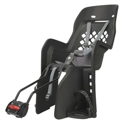PORTE BEBE/SIEGE ENFANT ARRIERE POLISPORT A FIXER SUR CADRE JOY NOIR COUSSIN GRIS (9 A 22Kgs) COMPATIBLE 29" HOMOLOGUE EN 14344