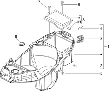Logement casque - Dessous de selle