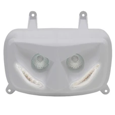 DOUBLE OPTIQUE SCOOT REPLAY RR8 POUR MBK 50 BOOSTER 2004>/YAMAHA 50 BWS 2004> BLANC AVEC LEDS BLANCHES **