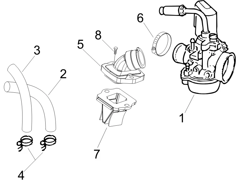 Carburateur complet - Raccord d'admission 