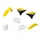 FAIRINGS/BODY PARTS FOR RESTYLING SUZUKI 125, 250 RM 2001>2008 Yellow/white (OEM color) ( 7 parts kit ) -POLISPORT