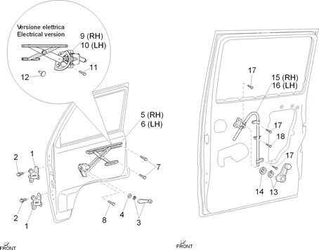 Lève-vitre avant et arrière