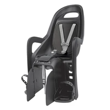 PORTE BEBE/SIEGE ENFANT ARRIERE POLISPORT A FIXER SUR PORTE BAGAGE FIXATION ETAU GROOVY NOIR COUSSIN GRIS (9 A 22Kgs) HOMOLOGUE EN 14344