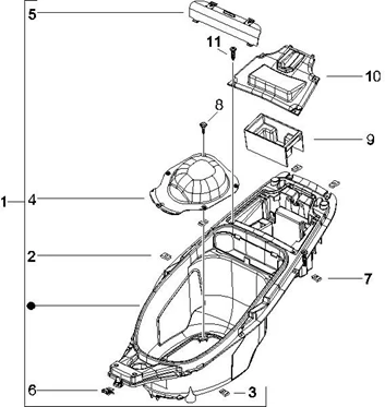 Logement casque - Dessous de selle
