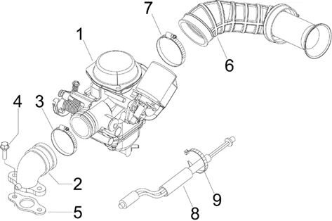 Carburateur complet - Raccord d'admission