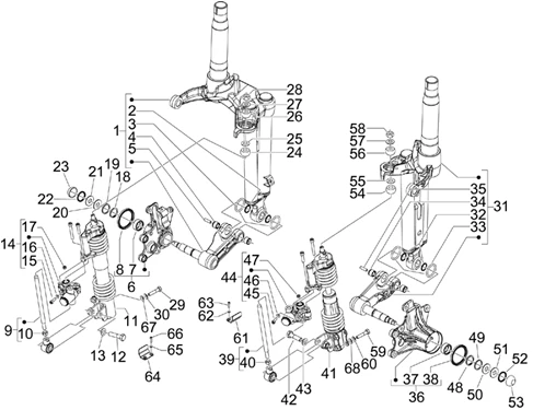 Componenti della forcella (Mingxing)