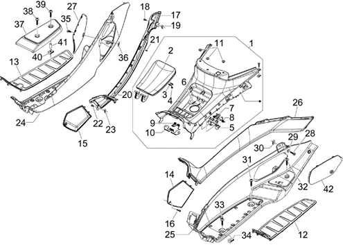 Protection centrale - Repose-pieds