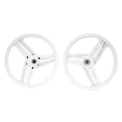 WHEEL SET 17" (GRIMECA TYPE) FOR PEUGEOT 103 MVL, SP - White (PAIR) -SELECTION P2R
