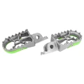 REPOSE-PIED/CALE PIED AVANT MOTO OFF ROAD ADAPTABLE KAWASAKI 250 KXF 2006>2018, 250 KX 2019>2022, 250 KX XC 2021>2022, 450 KXF 2007>2018 ACIER ARGENT/VERT  -BUZZETTI-