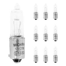 AMPOULE/LAMPE HALOGENE MINIATURE H21W 12V 21W CULOT BAX9s MINI LONG ERGOTS DECALES BLANC (CLIGNOTANT) (x10) -VICMA
