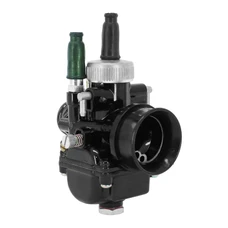 CARBURATEUR 50 A BOITE P2R TYPE PHBG RACING NOIR MONTAGE SOUPLE DIAM 19 mm AVEC DEPRESSION + GRAISSAGE SUR CORPS + CUVE ALU + RACCORD DE PRISE D'AIR