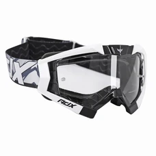 MASQUE/LUNETTES CROSS ADX MX NOIR/BLANC ECRAN TRANSPARENT ANTI-RAYURES (HOMOLOGUE EN1938) (+ LIVRE AVEC ECRAN MIROIR)