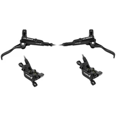 FREIN A DISQUE VTT HYDRAULIQUE CLARKS M4 AVANT/ARRIERE POST MOUNT NOIR DURITE 1000mm/1700mm SYSTEME 4 PISTONS POUR DISQUE 180mm (SANS DISQUE) (MONTAGE ATELIER)