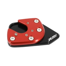 EXTENSION/AGRANDISSEUR BEQUILLE LATERALE MAXISCOOTER POUR HONDA 750 X-ADV ALU CNC ANODISE NOIR/ROUGE AVEC MOTIF  -AVOC-