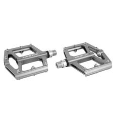 PEDALE VTT / BMX NEWTON ALU GRIS ANODISE 9/16" ROULEMENT DU (PAIRE) 105x102x26 mm