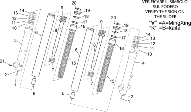 Fourche   tiges,fourreaux