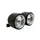 PHARE/OPTIQUE MOTO AVOC DOUBLE DIAM 90 mm LAMPE H4 + FEU DE POSITION NOIR MAT ENTRAXE DE FIXATION 210mm (HOMOLOGUE CE)
