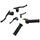 KIT POIGNEE/LEVIER CYCLO TARGA MINI METAL NOIR  -SELECTION P2R-