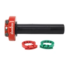 POIGNEE DE GAZ MOTO ON ROAD DOMINO COMPETITION XM2 TIRAGE RAPIDE ALU ROUGE (DOUBLE CABLES)