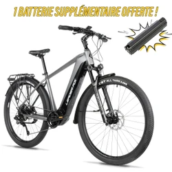 VELO ELECTRIQUE/VAE CITY 28 LEADER FOX BARNET HOMME GRIS 9V MOTEUR CENTRAL BAFANG M510 36V 95Nm BATTERIE 20Ah (19'' - h48cm - TAILLE L - POUR ADULTE DE 178cm à 185cm)