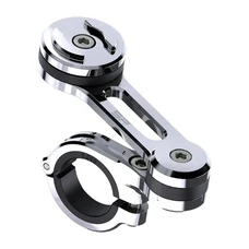 SUPPORT GUIDON TELEPHONE/SMARTPHONE MOTO/VELO SP CONNECT ALU TAILLE MASSE CHROME ORIENTABLE A 360-(DIAM 22,2, 25,4, 28,6, 31,8 mm)