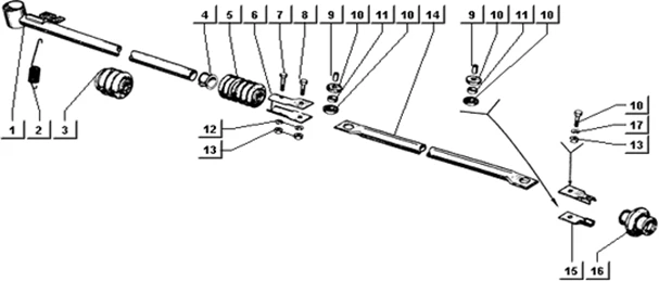 Tirants comm. changement de vit. p703v