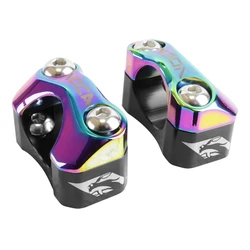 PONTET DE GUIDON UNIVERSEL VOCA HB28 V2 ALU CNC ADAPTATEUR DIAM 28,6mm NOIR/NEO-CHROME (ENTRAXE FIXATION 32,20 A 34,80mm) (PAIRE)