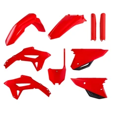 CARROSSERIE/CARENAGE MOTO MX HONDA 250 CRF R 2022>2024, 450 CRF R 2021>2024 ROUGE HONDA (COULEUR OEM) (KIT PLASTIQUES 9 PIECES)  -POLISPORT-