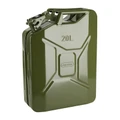 JERRYCAN/BIDON ESSENCE/CARBURANT PRESSOL METAL ARMEE TYPE US VERT 20L  (HOMOLOGUE TUV/EN)