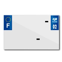 BANDE PLAQUE MOTO 210x130 POUR PVC VIERGE DEP. 02/EURO (VENDU A L'UNITE)