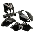 CARROSSERIE/CARENAGE SCOOT ADAPTABLE PEUGEOT 50 TKR, TREKKER 2007> NOIR BRILLANT (KIT 7 PIECES) -P2R
