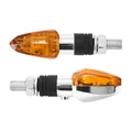 TURN SIGNAL (UNIVERSAL) REPLAY MICRO "ARROW" -BULB- ORANGE/CHROME -CEE APPROVED- (PAIR) (L 54mm / H 20mm / Wd 21mm)