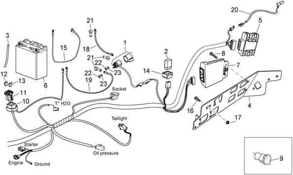 Circuit electrique arriere