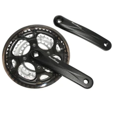 CHAINSET FOR MTB- SUNRACE 7/8 Speed M3 -ALUMINIUM- BLACK 170mm 48-38-28 - BB 122mm - WITH CHAIN GUARD