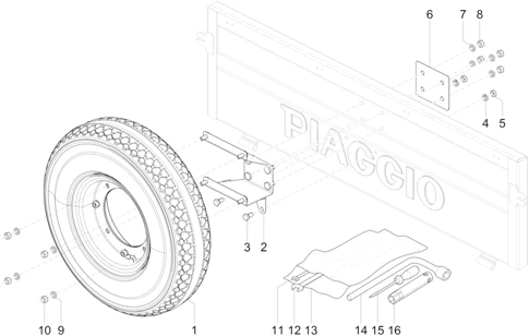 Roue de secours - trousse à outils