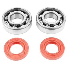 BEARING FOR CRANKSHAFT+SEALS FOR 50CC MOTORBIKE P2R FOR DERBI 50 SENDA, GPR/GILERA 50 SMT, RCR (ENGINE EURO 2 + EURO 3) (KIT 6204 SKF STEEL C4/RACING RED SEAL)