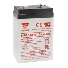 BATTERIE 6V 4 Ah NP4.5-6FR YUASA VRLA SANS ENTRETIEN (Lg70xL47xH105,5) (SPECIAL DAX)