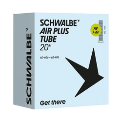 INNER TUBE FOR BICYCLE 20 x 1.50-2.35 SCHWALBE AIR PLUS -REINFORCED- ALUMINIUM STANDARD VALVE (40-406 to 54-428) (AV7AP)