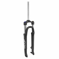 FORK- FOR TREKKING BIKE 28 " 700X35 ZOOM 187D BLACK ALUMINIUM - COIL - travel. 65mm - Threadless steerer Ø 1"1/8-28,6 external- COMPATIBLE DISC+ MUDGUARD FIXATIONS -FOR LEADER FOX