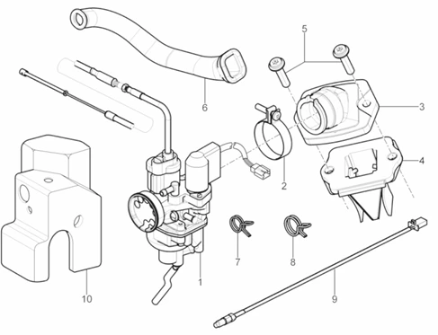 Carburateur complet - Raccord d'admission
