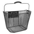 FRONT BASKET- STEEL MESH- NEWTON BLACK QUICK RELEASE ON CLIPS RPD 25,4/31,8mm 19L (Lg35xL25xH25)