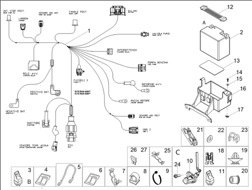 Circuit electrique arrière