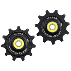 GALET DERAILLEUR TRIPEAK 11-11 DENTS ROULEMENT G5 CERAMIQUE POUR SHIMANO RD91xx/80xx/70xx 12V. NOIR (4 RONDELLES DURACE/4 RONDELLES ULTEGRA ,105) (BLISTER DE 2)