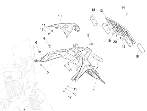Couvercle arrière - Pare-boue